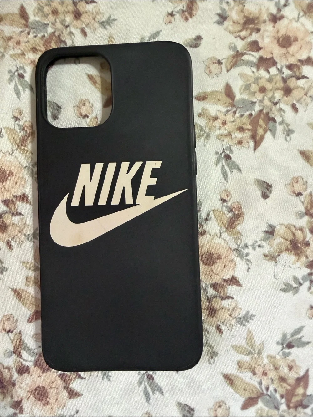 Nike Black Phone Case with White Swoosh Logo 12 pro max